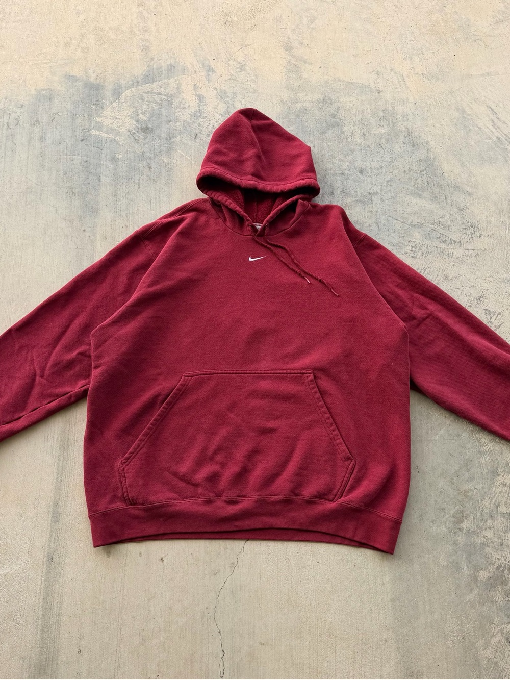 Vintage Nike center swoosh burgundy wine hoodie large
